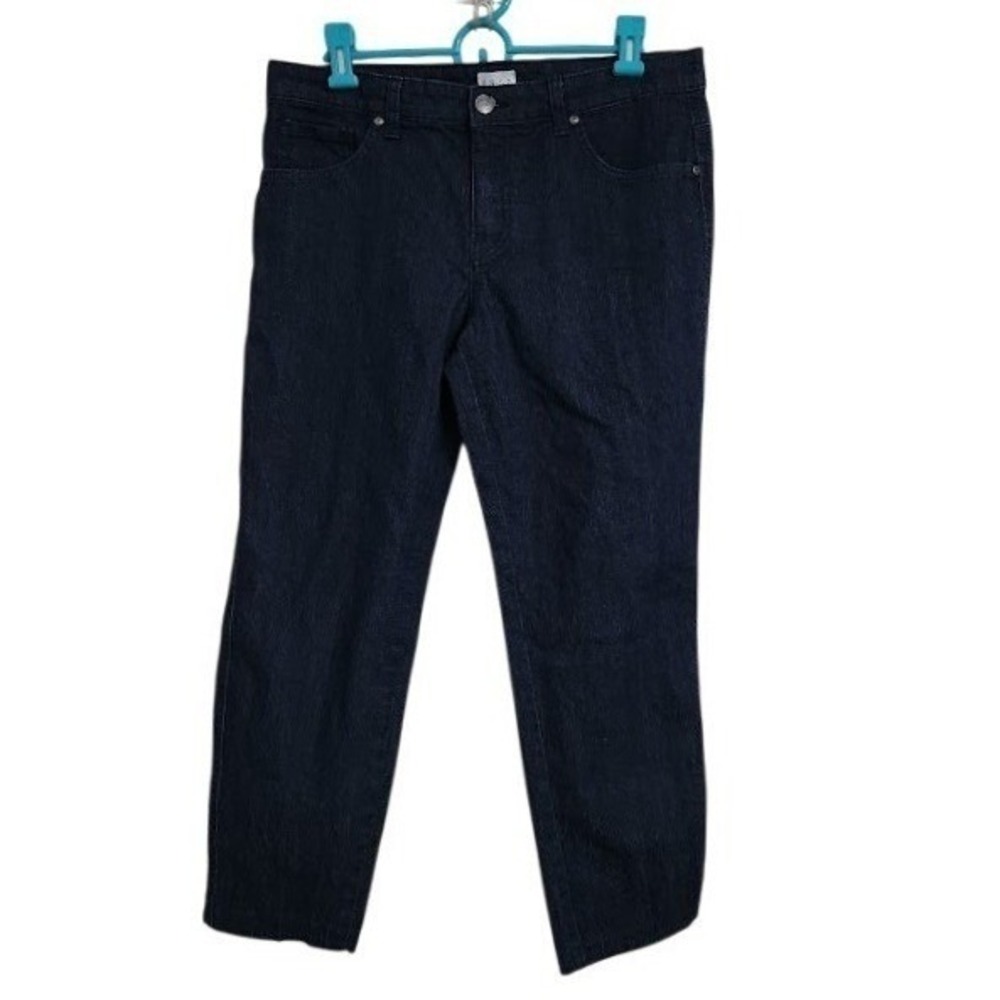 Dash‎ Women's Dark Wash Straight Leg Stretch Denim Jeans Indigo Blue Size 10 B55
